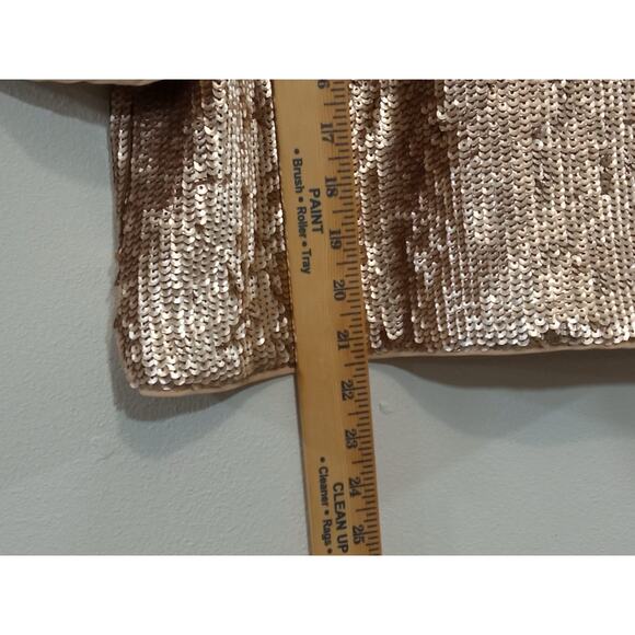 J. Crew Women’s Top Sequin Black Ribbon Zip Back Closure Gold MSRP $148 Size 8 - Picture 15 of 16